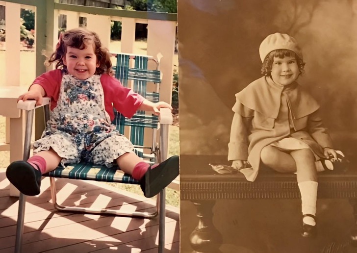 Age 2 in 1991, Next to Grandma at Age 2 in 1932