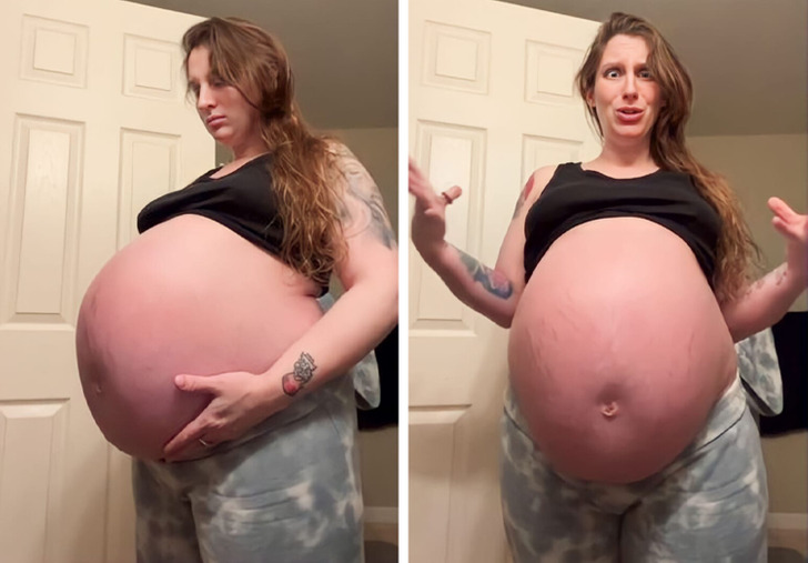 Mom's Huge Baby Bump Has People Guessing She's Having Eight Babies / Bright  Side