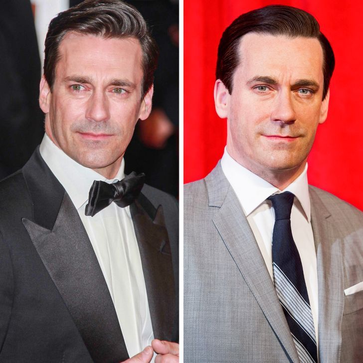 This is John Hamm. Which picture shows his wax figure?