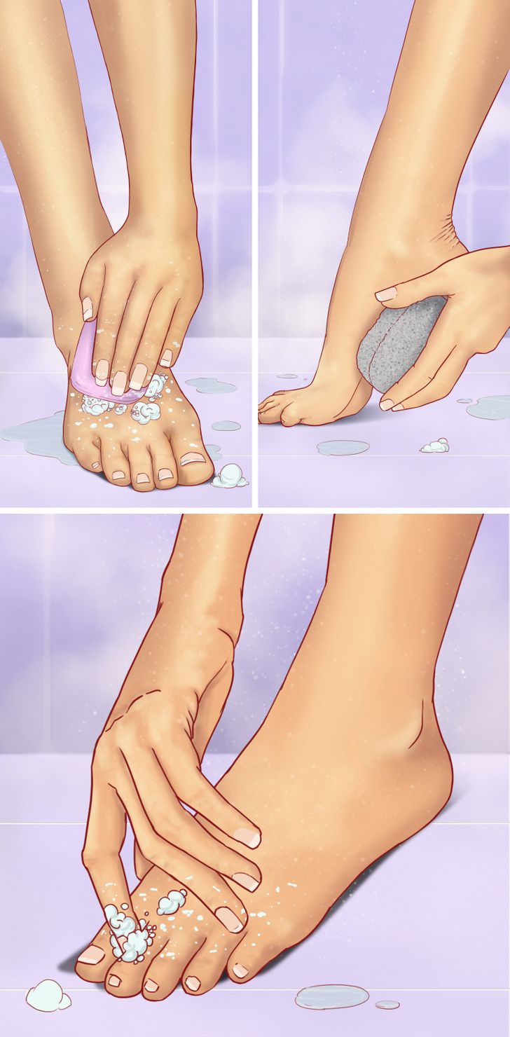 ทำความสะอาดช่องว่างระหว่างนิ้วเท้า