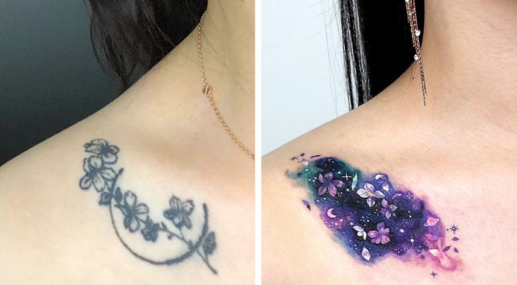 An Artist Turns Tattoos People Regret Into Otherworldly Scenes