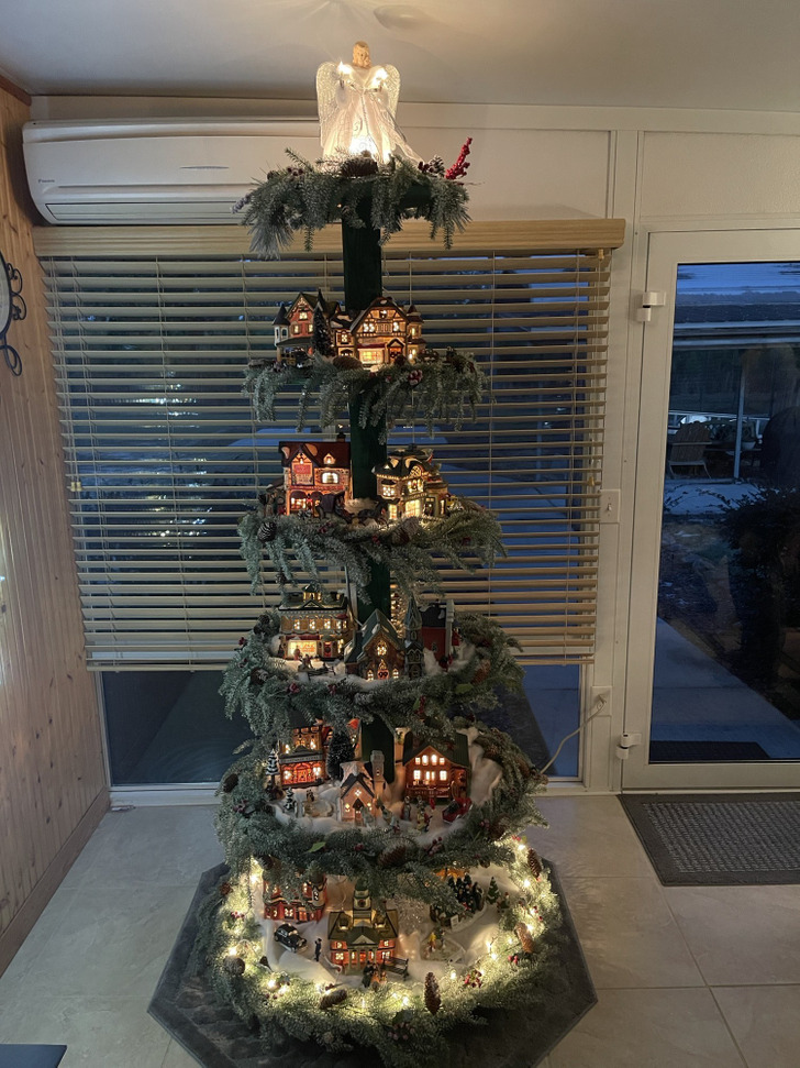 A Tree of Shelves Built for a Mother-in-Law Who Had the Houses for Years and Nowhere to Show Them