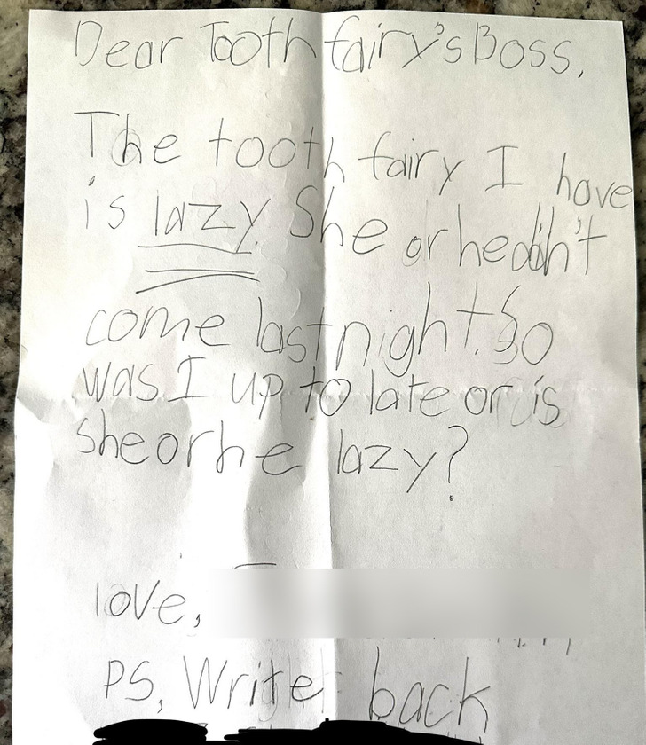 A Kid’s Complaint, Addressed to the Tooth Fairy’s Boss