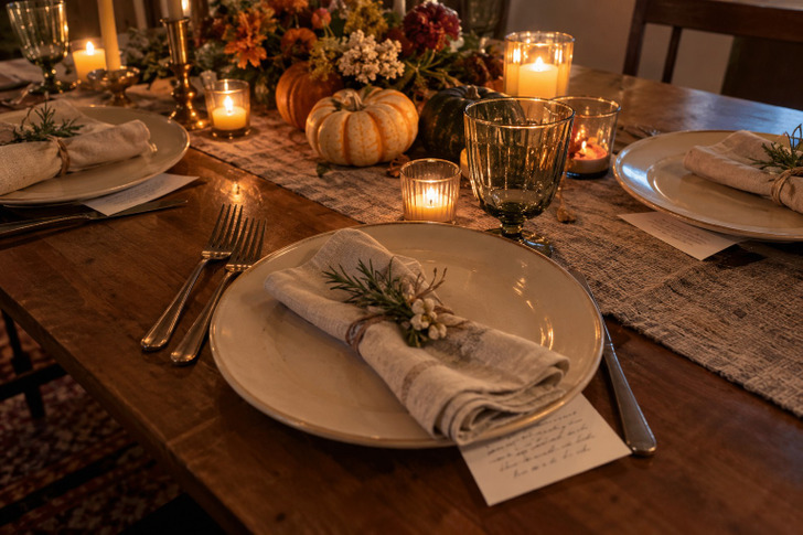 A Gratitude Note Tucked Under Every Plate