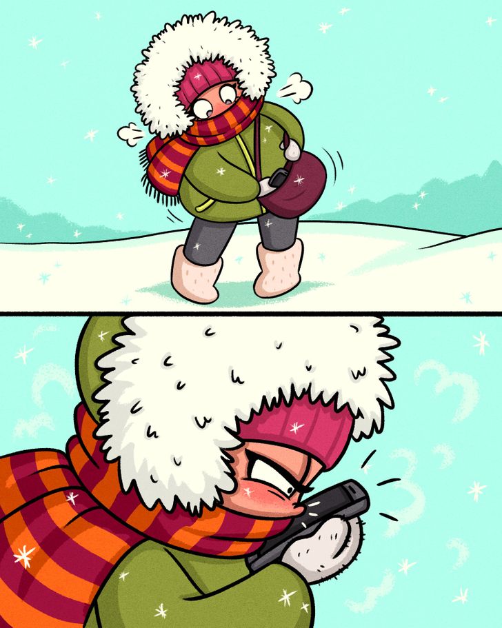 15 Live Comics About How Difficult Girls’ Life in Winter Is