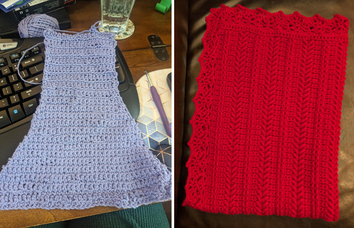 A First Blanket for Stuffed Animals, Rows Not Quite the Same Width, and the Latest One Three Years Later