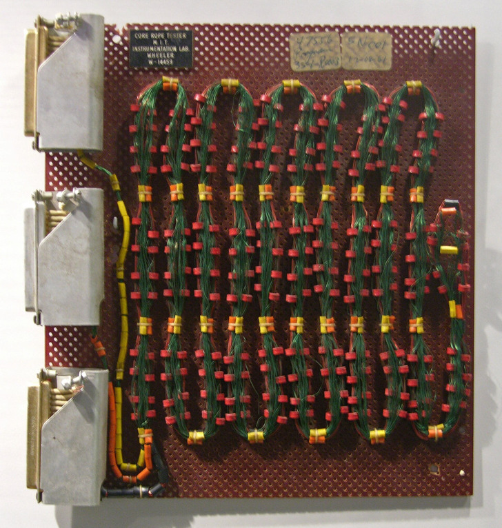 Ferrite core memory of the kind used in the Apollo Guidance Computer (an MIT test sample)