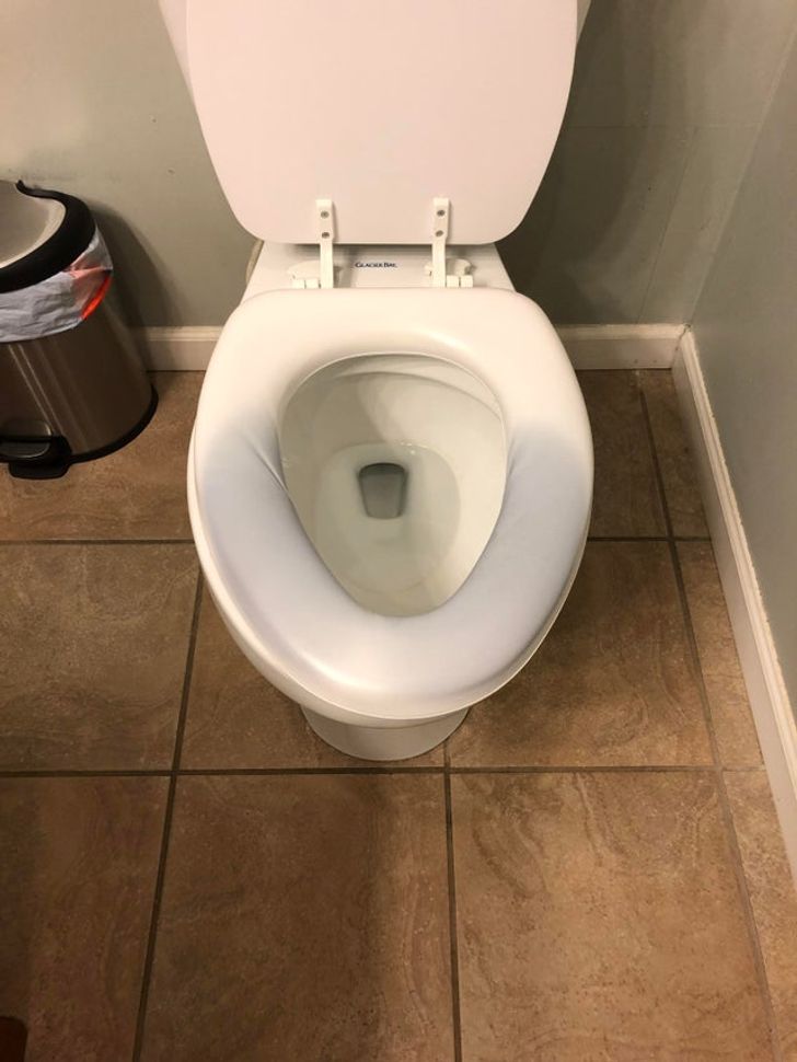 pale blue toilet seat