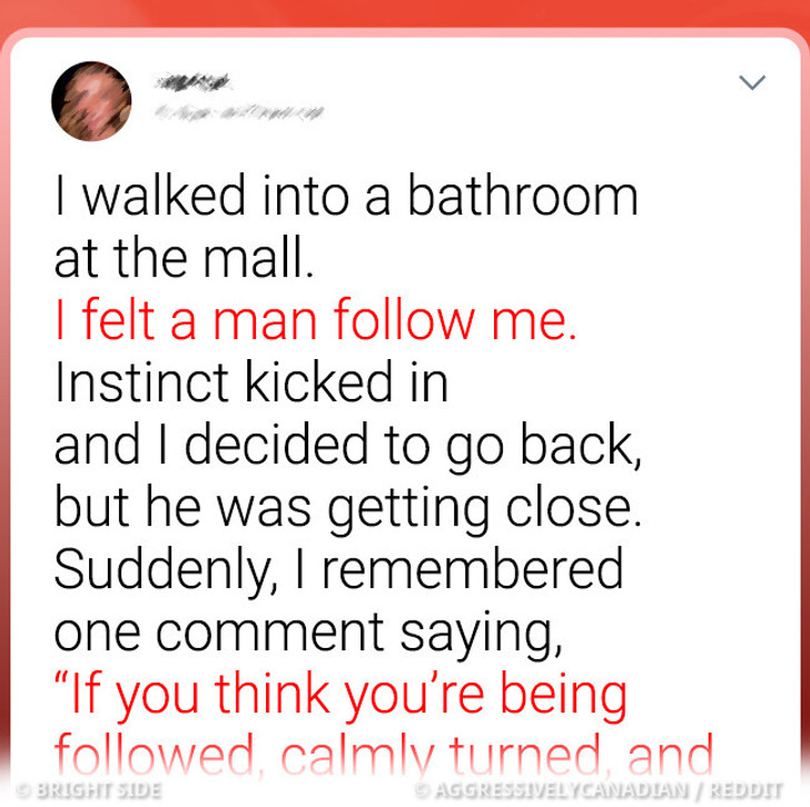A Woman Avoids a Potential Stalker by Following Safety Advice She Read Online