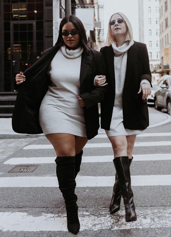 2 Friends Pose in the Same Outfits and Prove It’s Style, Not Size, That Truly Matters