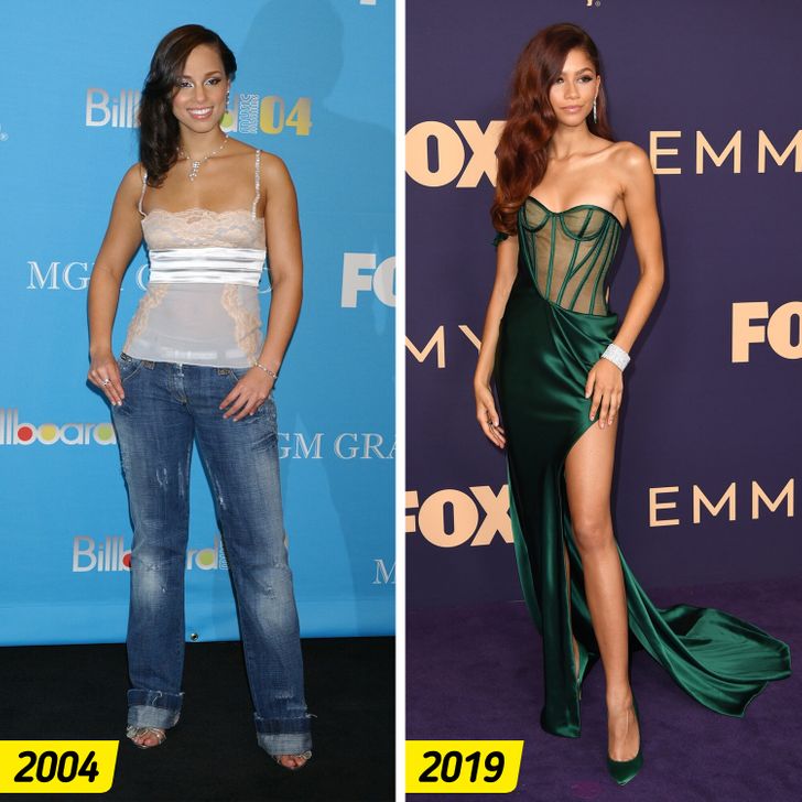 How 15 Same-Age Pairs of Celebs Looked on Red Carpets in the 2000s vs Now