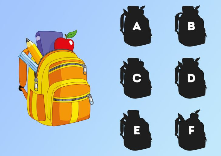 Find the right shadow for the backpack.