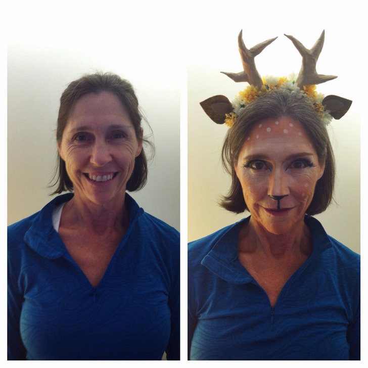 A Mom Turned Into a Deer for a Themed Run, Antlers and All