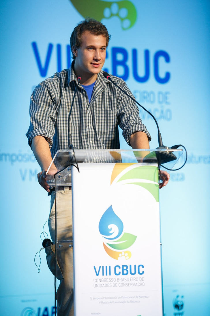 Ryan Hreljac speaking at a conference
