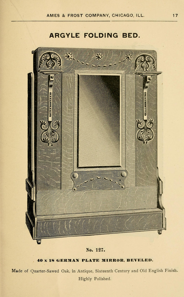 The Argyle folding bed, from a Chicago catalogue, 1891
