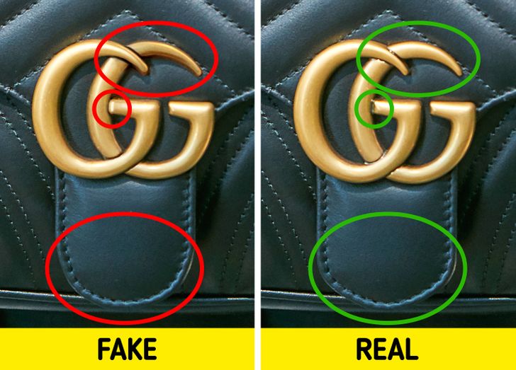 Difference between genuine and fake luxury products - Louis Vuitton  stitches