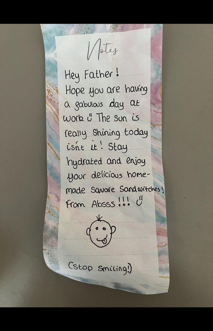 A 13-Year-Old Slipped a Note Into Her Dad’s Lunch Bag for a Change