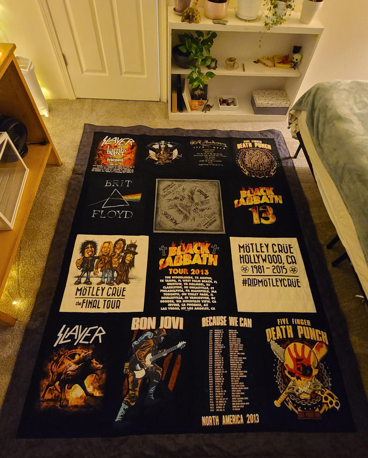 A Stepmom Turned a Wall of Concert T-Shirts Into a Quilt