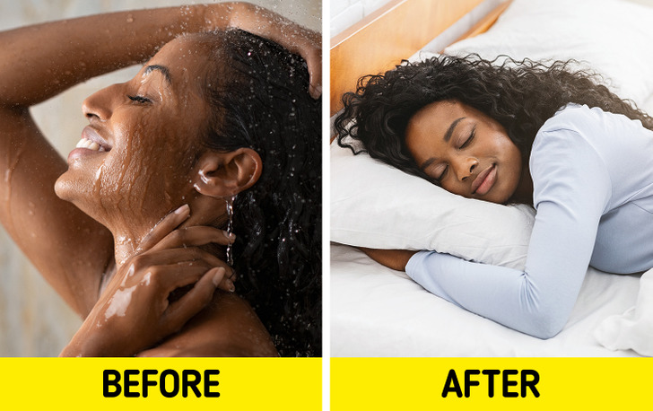 cold shower before and after