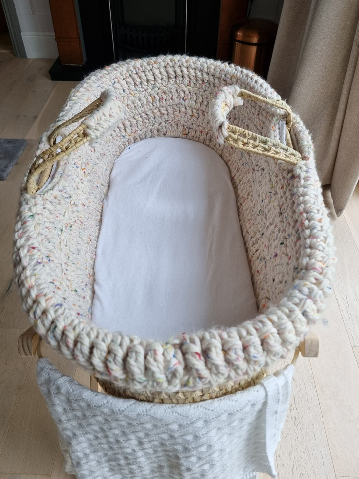 A New Dad’s Moses Basket Cover, Restarted Six Times