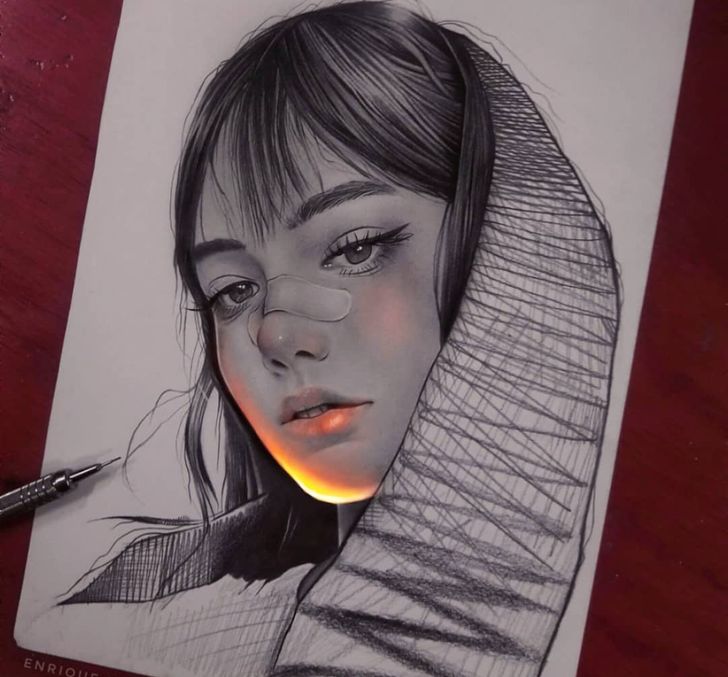 An Artist Creates Pencil Drawings And Makes Them Glow With Life