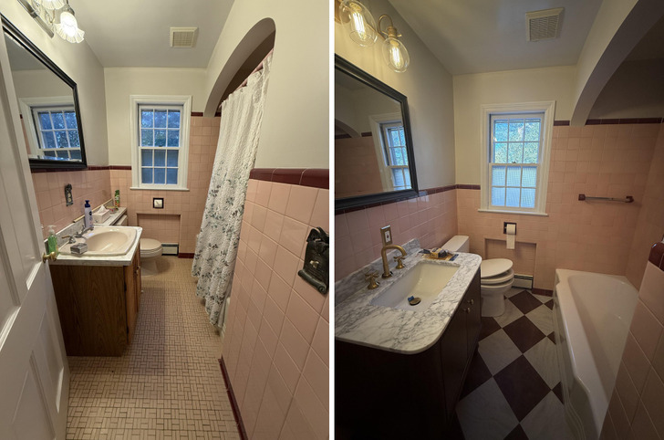 A Vintage Pink Bathroom Whose Owner Almost Ripped Out the Tile