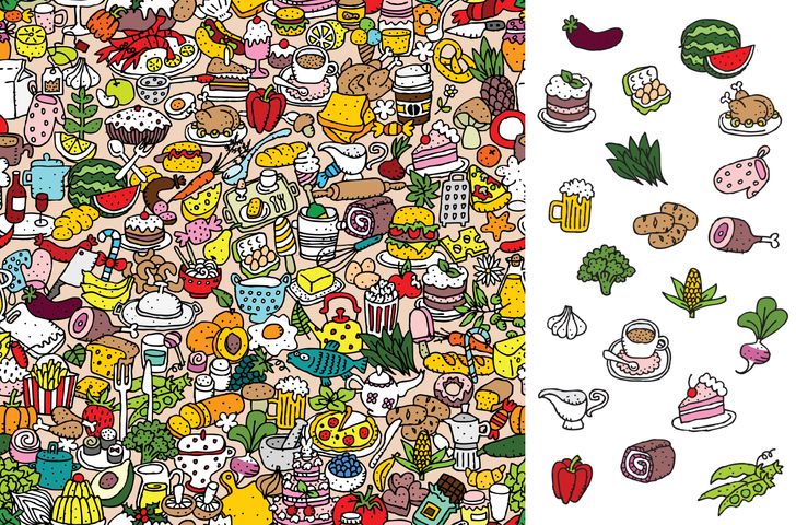 find the food items puzzle