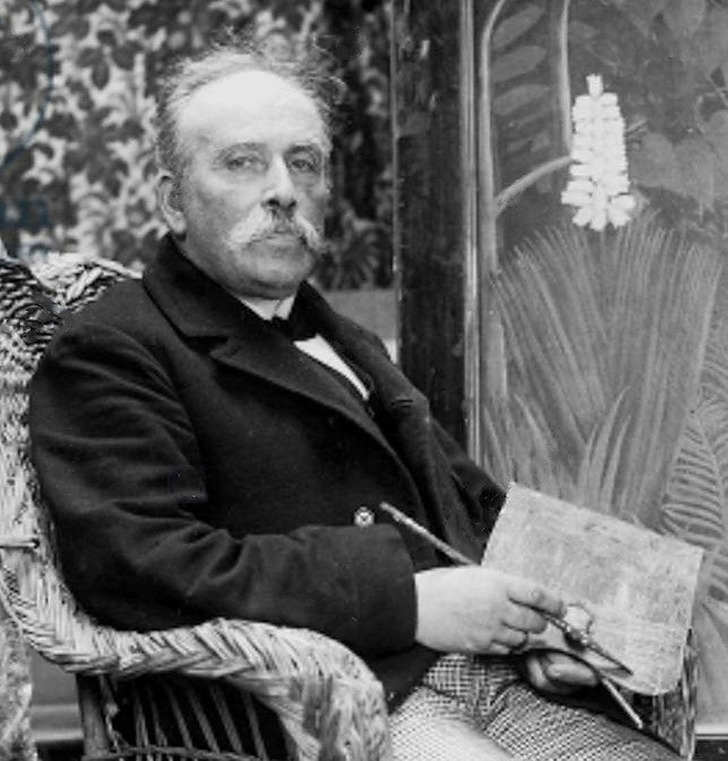 Henri Rousseau in his Paris studio, 1907