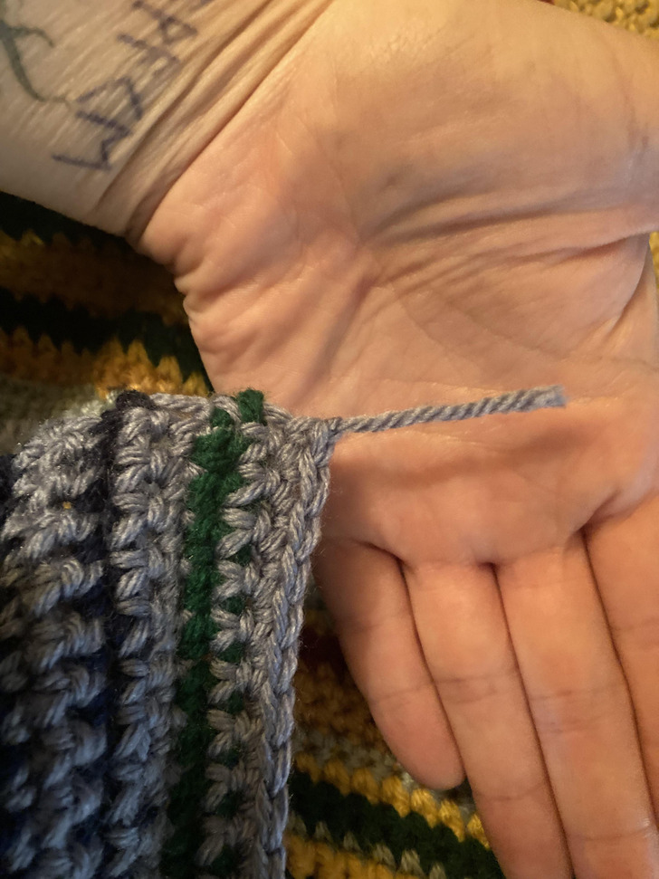 A Blanket for Mom’s Anniversary and a Close Game of Yarn Chicken