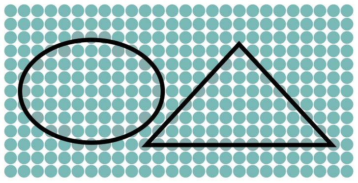 An oval and a triangle. Solution 14 of 15.