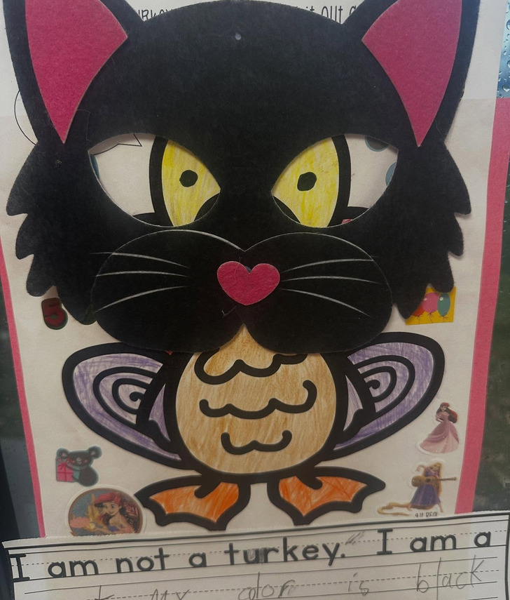 A Whole First-Grade Class of Disguised Turkeys, Including One That Insists It Is a Black Cat