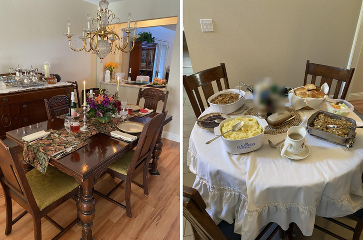 A Buffet on the Kitchen Counter Instead of Passing Dishes