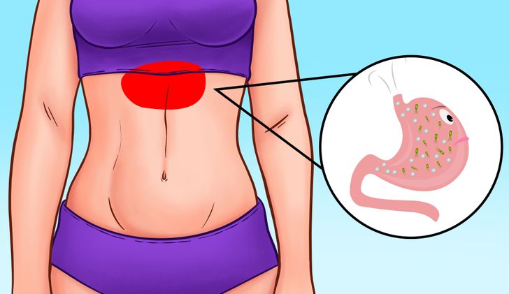 stomach pain location