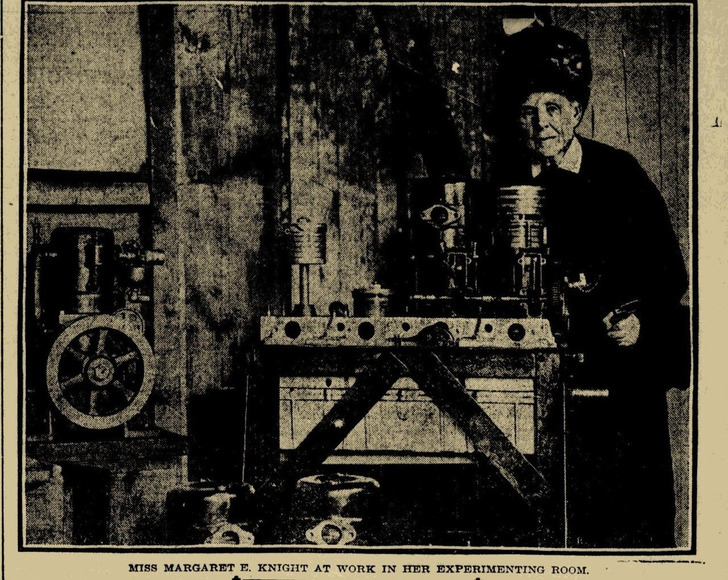 Margaret Knight in her workshop, 1912
