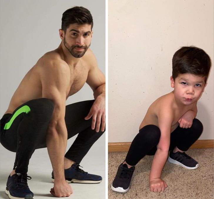 A Toddler Recreates His Uncle’s Photos on Instagram Showing that Charisma Can Be Inherited