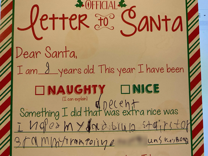 An 8-Year-Old Who Corrected ‘Extra Nice’ to ‘Extra Decent’ on a Letter to Santa