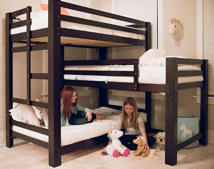 3 row bunk bed