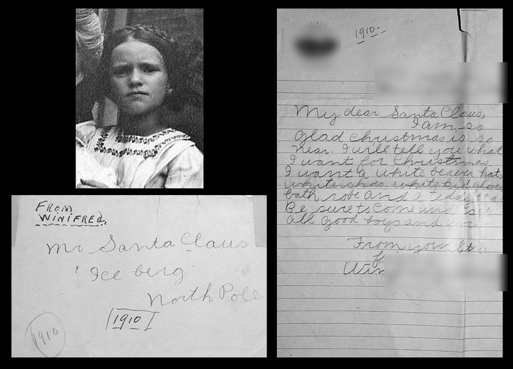 A 1910 Letter to Santa Asking for a White Beaver Hat, White Kid Gloves and a Teddy Bear