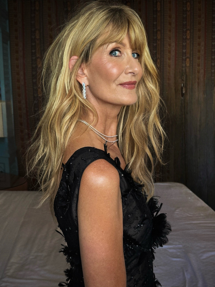’60s Curtain Bangs With Soft Waves, Like Laura Dern