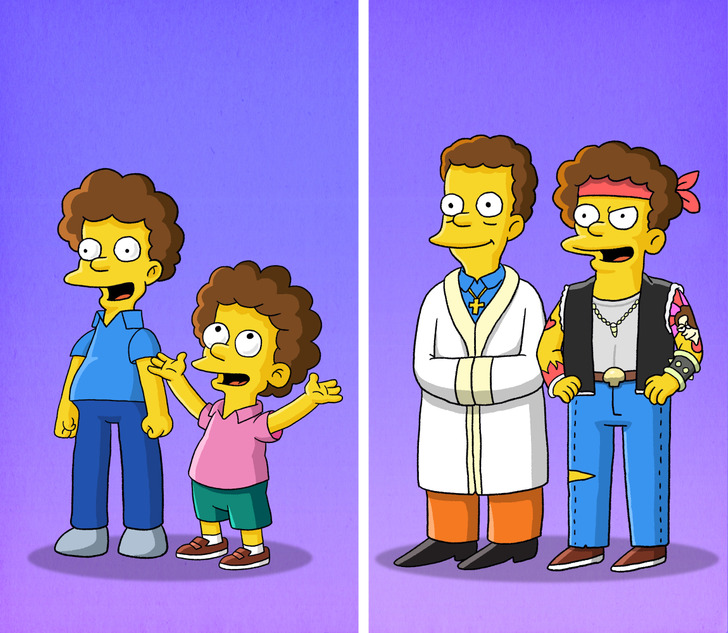 What “The Simpsons” Characters Would Look Like If They Aged