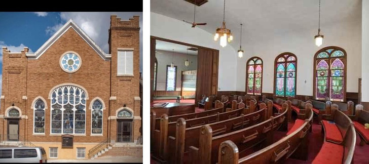 An 1872 Church Becoming a Home for a Family of 7