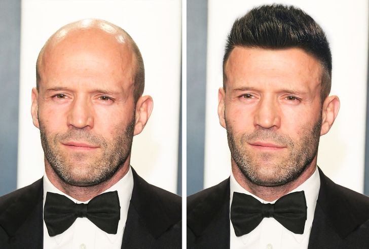 We Imagined 15 Bald Celebs With a Full Head of Hair, and They Look  Irresistible