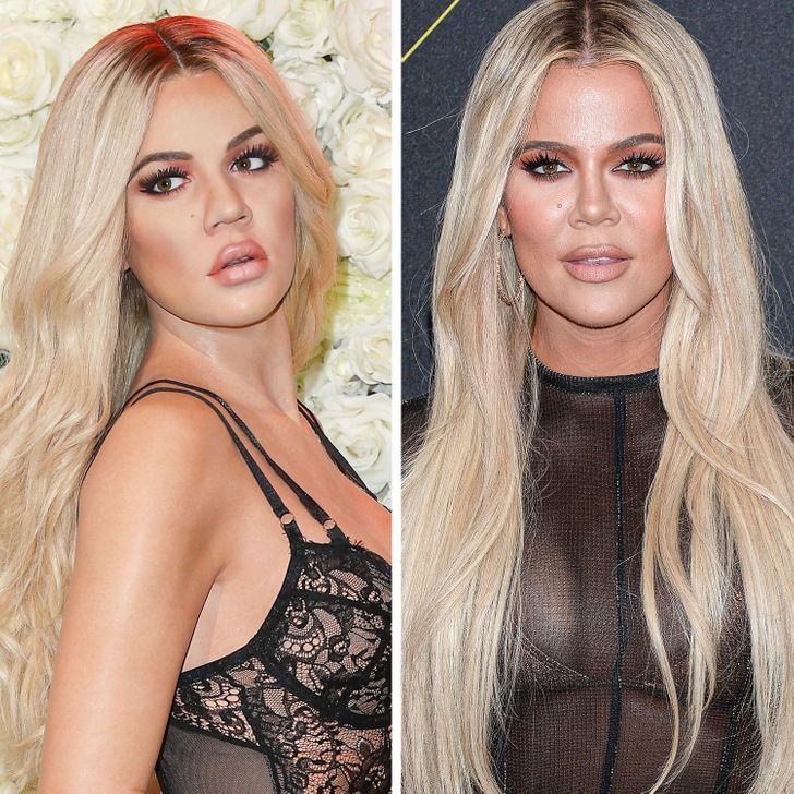 This is Khloe Kardashian. Which picture shows her wax figure?