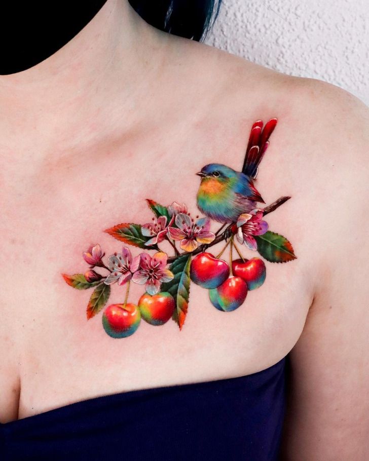 15+ Bird Tattoos With Flowers