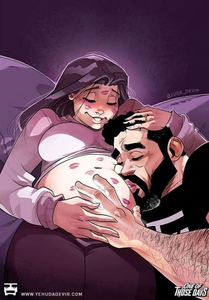 Izraelský umelec a jeho manželka si získali srdcia miliónov ľudí úprimnými komiksami o tom, aké to je čakať na dieťa