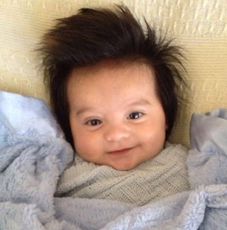 Parents Share Pics of Babies Born With Full Heads of Hair and the Internet  Is Going Crazy Over Them  Bright Side