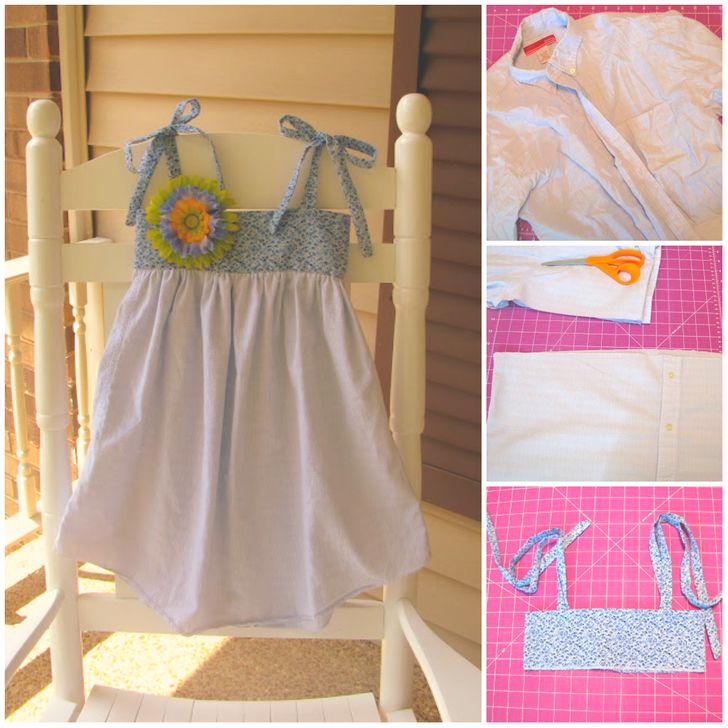 old shirt into baby dress