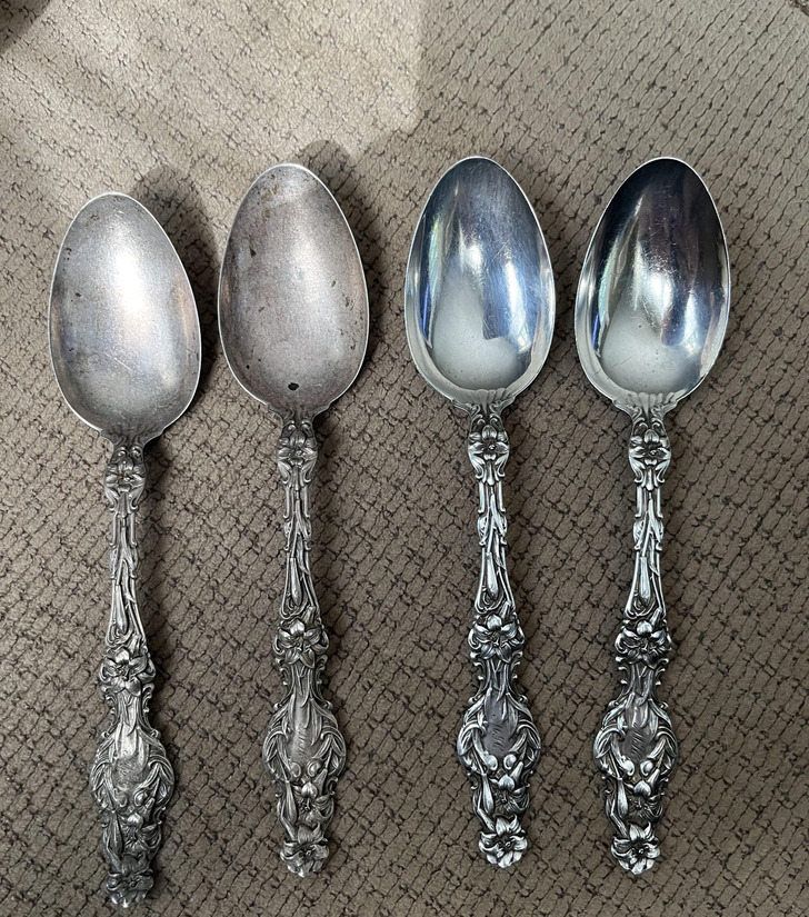 Silver Spoons Over 100 Years Old, Polished in Front of the TV