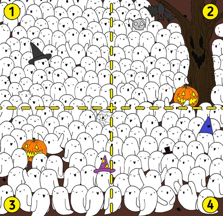 Can you find the polar bear among the ghosts?