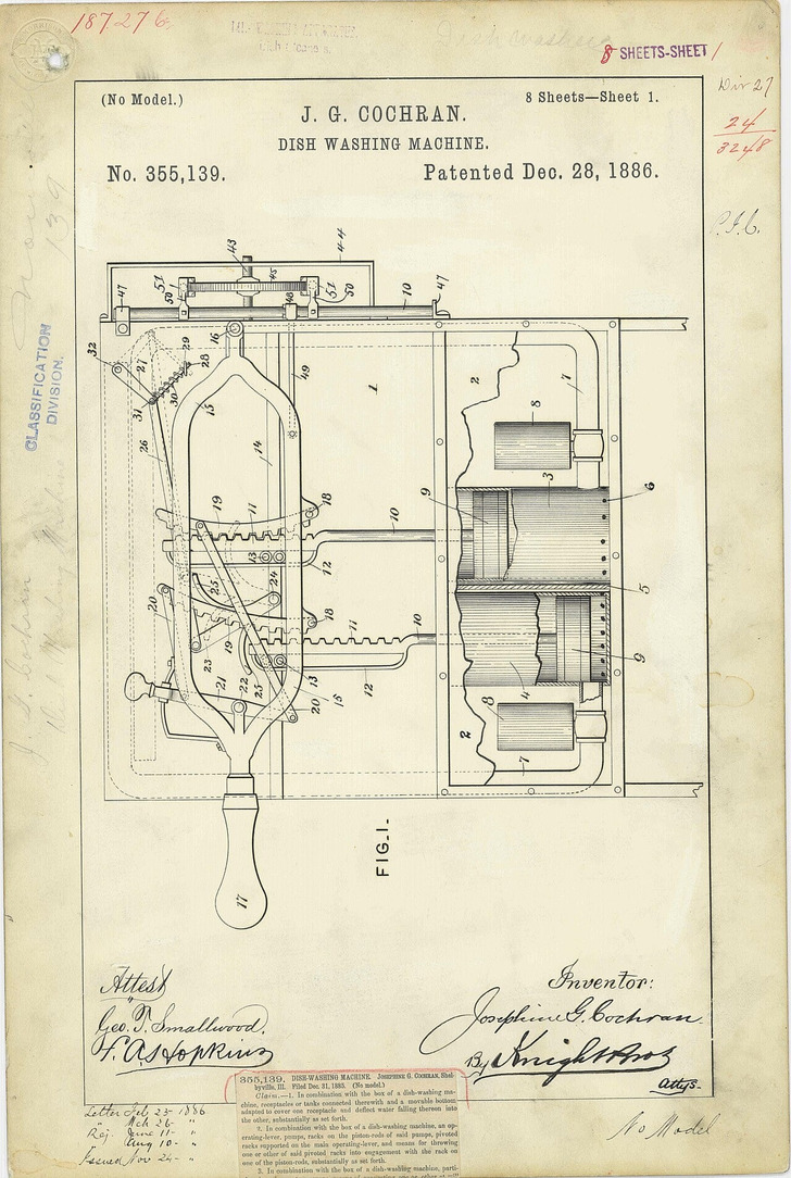 Her 1886 patent drawing